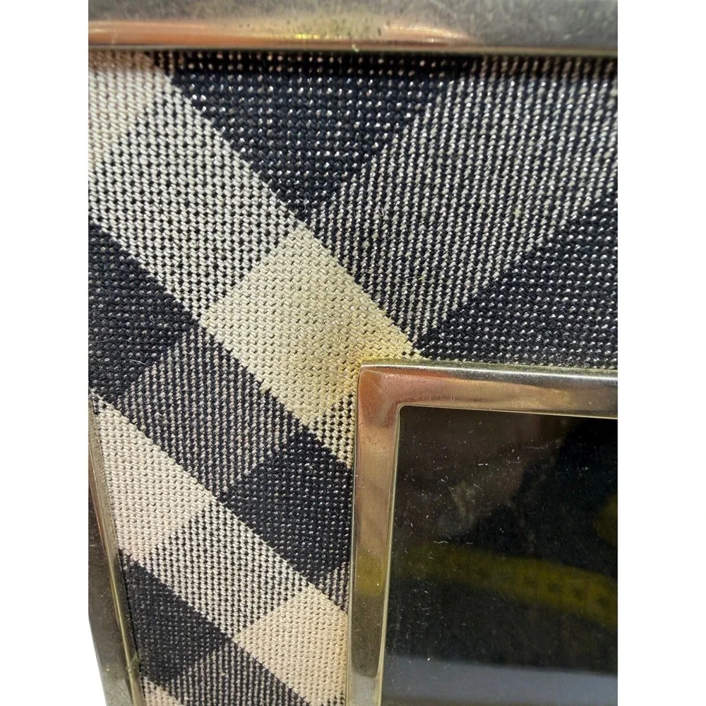 Burberry Nova Check Plaid Silver Tone Wood Back Picture Frame‎